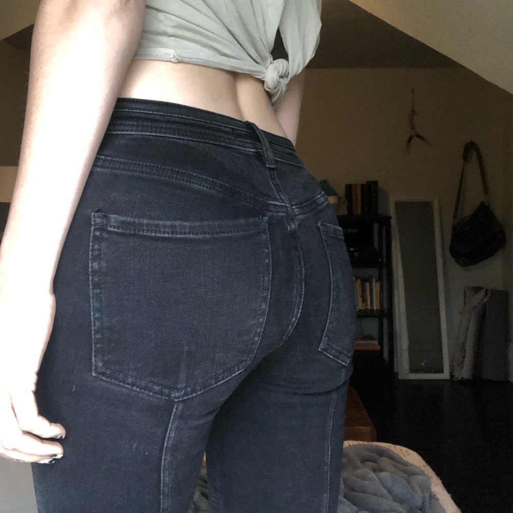 SOLD Free people black utility skinny jeans
